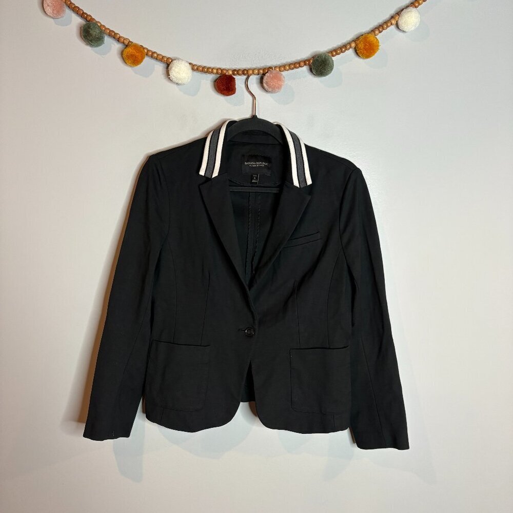 Banana Republic black striped collar Classic Blazer jacket
